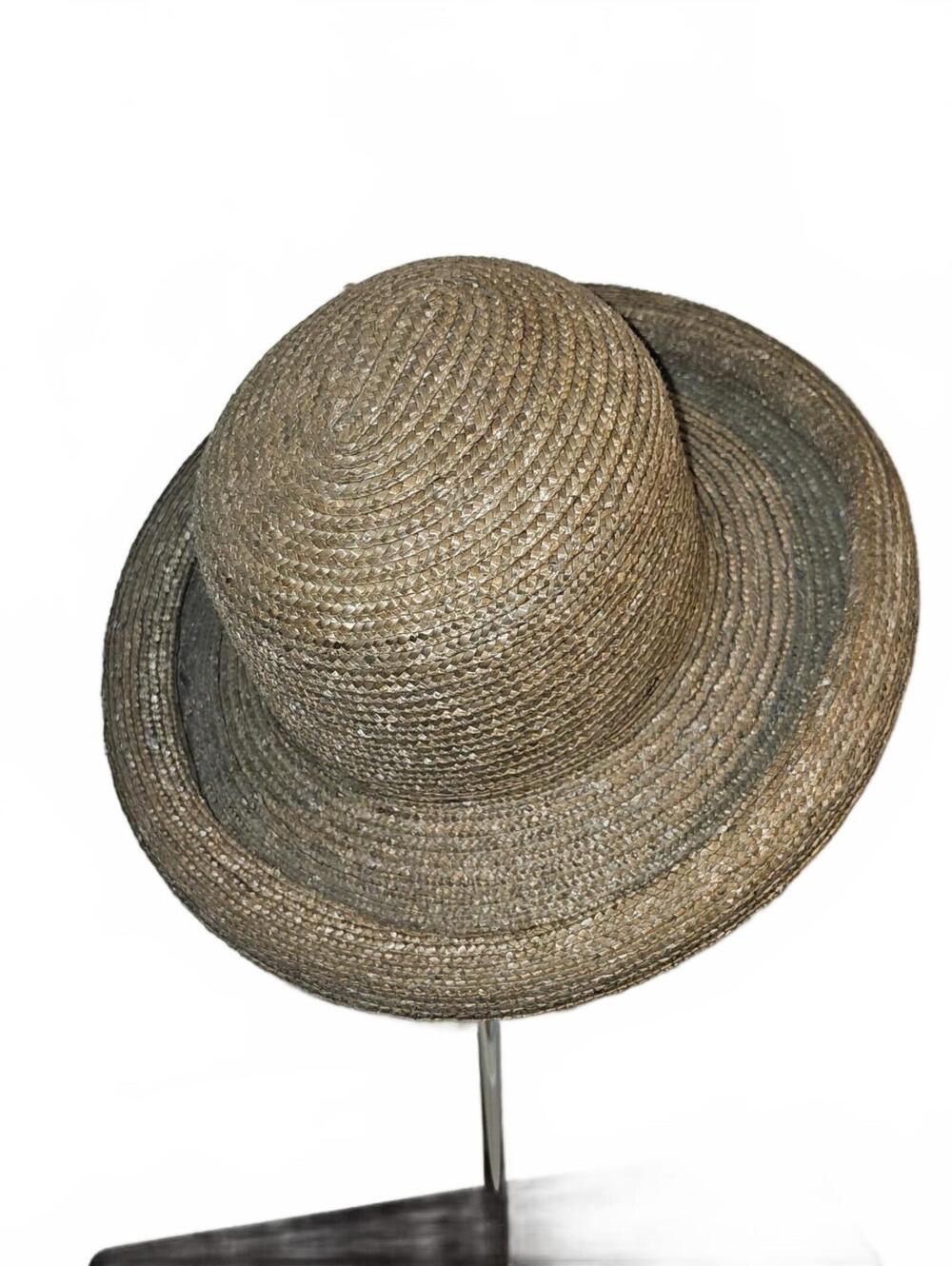 Tan ombre straw cloche hat